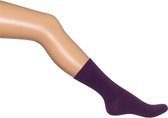 Bonnie Doon - Dames - Cotton Sock - Geel/Paars/Aubergine - maat 36-41 (2 paar)