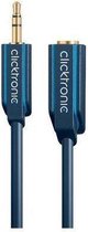 Clicktronic Jackplug Audio Aansluitkabel [1X Jackplug Male 3.5 Mm - 1X Jackplug Female 3.5 Mm] 1.50 M Blauw Vergulde Steekcontacten