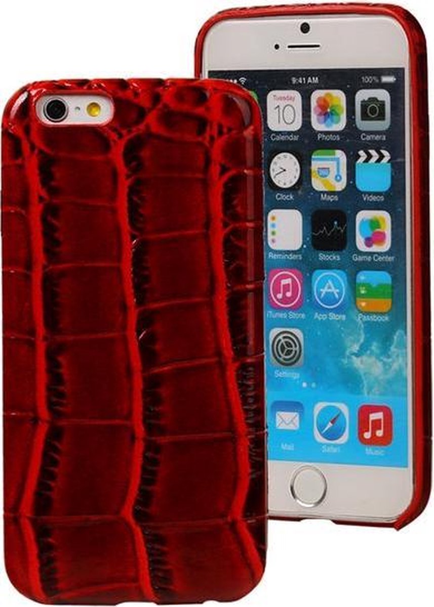BestCases.nl Rood Krokodil TPU back cover case hoesje voor Apple iPhone 6 / 6S