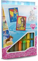 Disney Princesses - Cindrella & Belle ǀ 2in1 Sand Painting Art Set