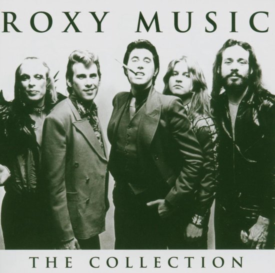 ROXY MUSIC THE COLLECTION, vijf bandleden in formele kleding.