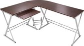 TecTake - hoekbureau computertafel buro - walnootkleur - 402404