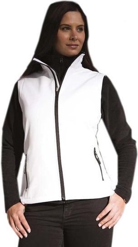 Body Warmer Softshell casual blanc pour femme - Vêtements outdoor randonnée / voile - Gilets sans manches 2XL