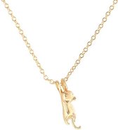 24/7 Jewelry Collection Kat Ketting - Poes - Glanzend - Goudkleurig