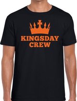 Zwart Kingsday crew t-shirt - Shirt voor heren - Koningsdag kleding S