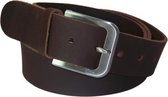 Ceinture extra longue marron foncé 100% cuir de 4 cm de large, taille de queue 135 cm, longueur totale 150 cm de long