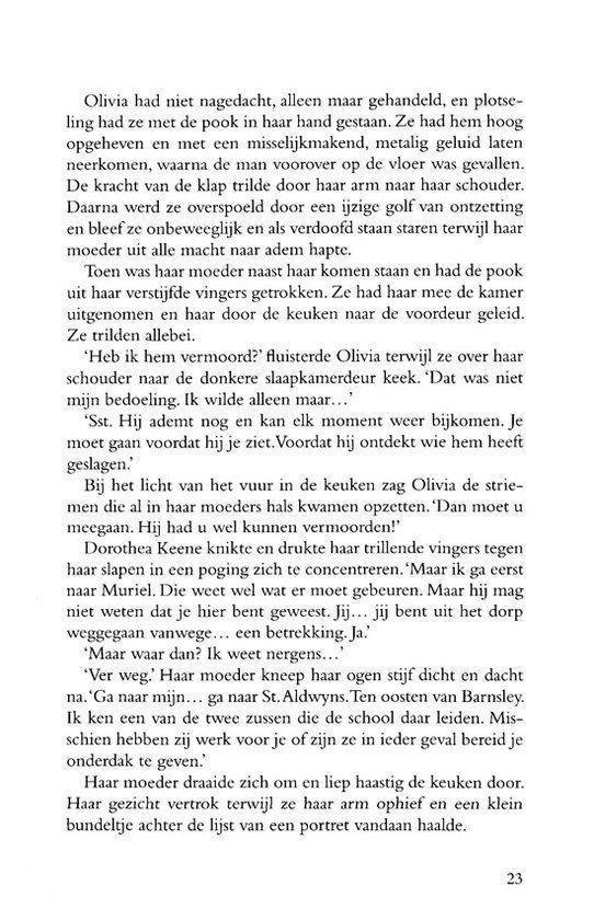 Pagina 23 van een boek met een tekst over Olivia.