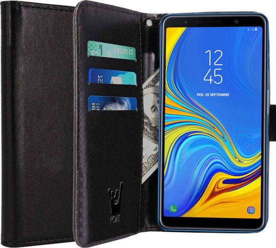 Samsung Galaxy A7 (2018) Etui de livre avec porte-cartes noir -  Portefeuille par iCall | bol