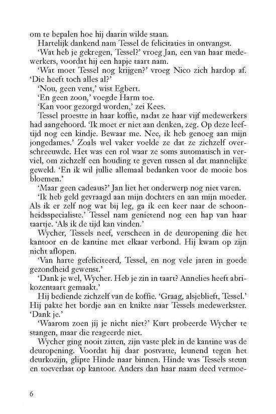 Pagina 6 met tekst over Tessel, Wycheer en een gesprek.