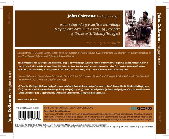 First Giant Steps, John Coltrane | Muziek | bol