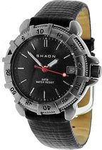 Shaon  22-1100-44 Horloge - Kunstleer - Zwart - Ø 32 mm