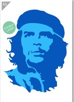 Che Guevara sjabloon - 2 lagen kunststof A3 stencil - Kindvriendelijk sjabloon geschikt voor graffiti, airbrush, schilderen, muren, meubilair, taarten en andere doeleinden