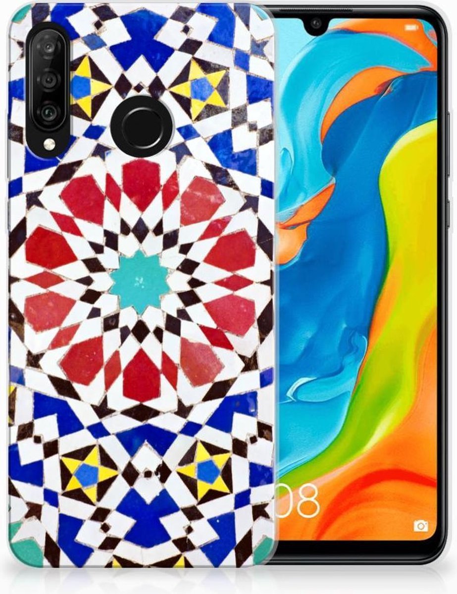 Huawei P30 Lite TPU Siliconen Hoesje Mozaïek
