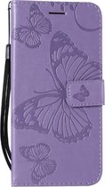 Samsung Galaxy S9 Bookcase hoesje vlinders (paars)