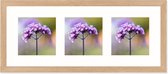 SecaDesign Anima Drieluik Fotolijst - Fotomaat 13x13 cm - Essenhout kleur