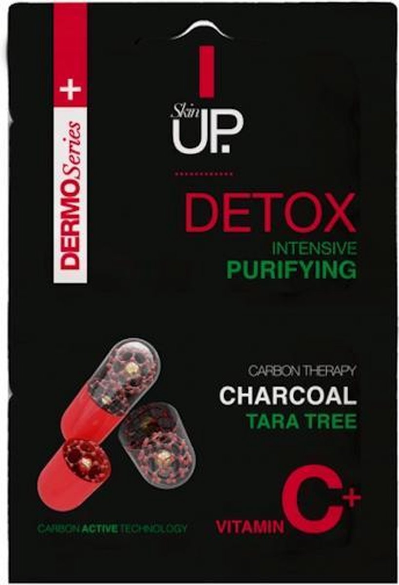 Skin Up Gezichtsmasker Detox Intensive Purifying With Charcoal Tara Tree 2x5ml.