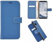 Pearlycase® Echt Leder Portemonnee Wallet Bookcase Tpu Hoesje voor Samsung Galaxy S8 Plus - Blauw