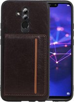 Mocca Staand Back Cover 1 Pasjes voor Huawei Mate 20 Lite