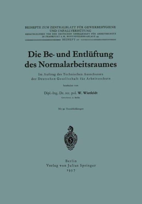 Die Be- Und Entluftung Des Normalarbeitsraumes