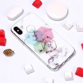 iPhone XS Max (6,5 inch) - hoes, cover, case - TPU - Marmer - 6-Hoek