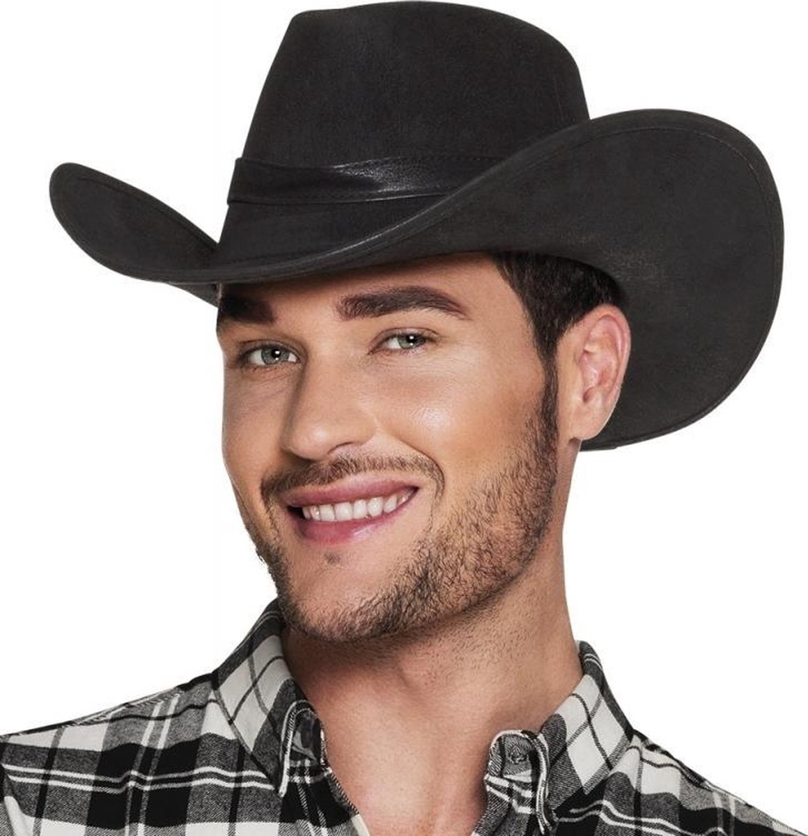 Chapeau de cowboy noir de luxe aspect cuir Wyoming pour adultes | bol.com