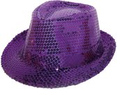 Paarse Trilby Hoed met Glitters