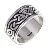 Endless Knot (Broad) Zilveren Ring,keltische ring Maat 66 (SR912.66)
