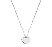 The Fashion Jewelry Collection Ketting Hart 1,0 mm 41 + 5 cm - Zilver Gerhodineerd