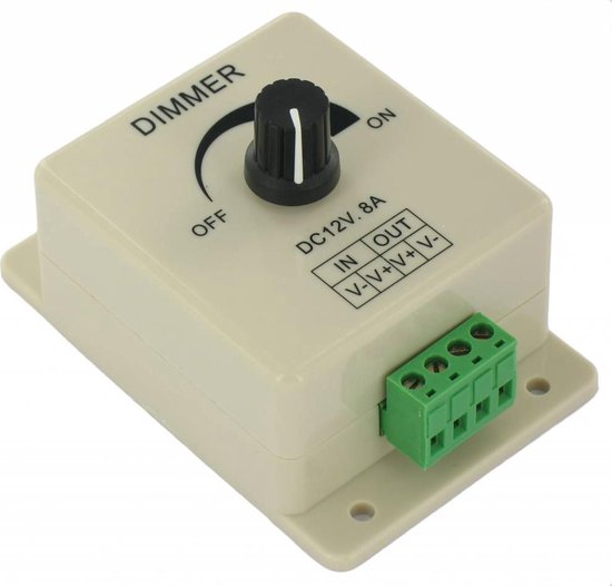LED Dimmer met draaiknop 12-24 / 8 ampère | bol.com