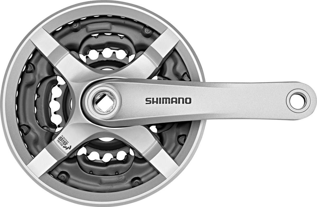 Crankstel Shimano FC-TY501 6/7/8 speed 170mm 42x34x24T met kettingscherm - zilver - Shimano