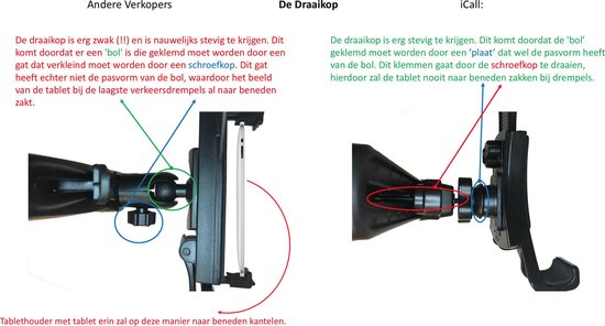 2x Tablet Houder Auto Statief Standaard - Universeel voor Tablets tot 12.9 inch