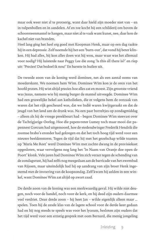 Tekstpagina die het verhaal van de koning en de dominee vertelt.