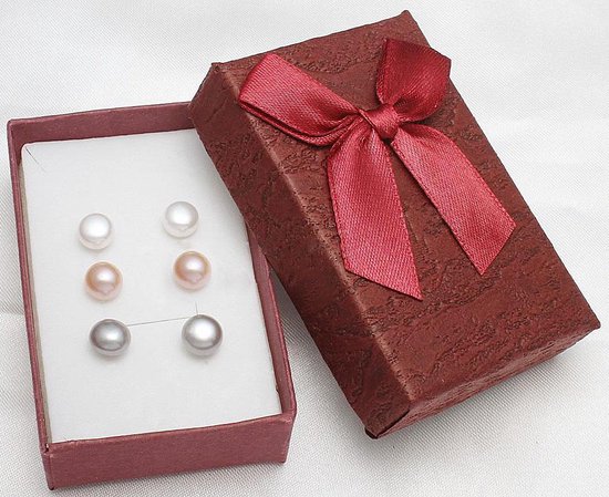 Coffret cadeau boucles d'oreilles perles d'eau douce Mea-Zea-Gea