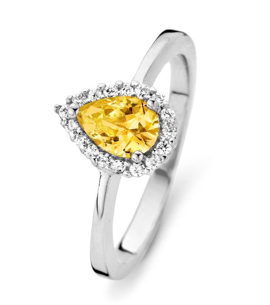 Orphelia ZR-7226 / CI / 58 Bague Argent Goutte Citrine Couleur Zirconium