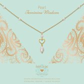Heart to Get - Gemstone Pearl met hartje lang - Ketting - goudkleurig