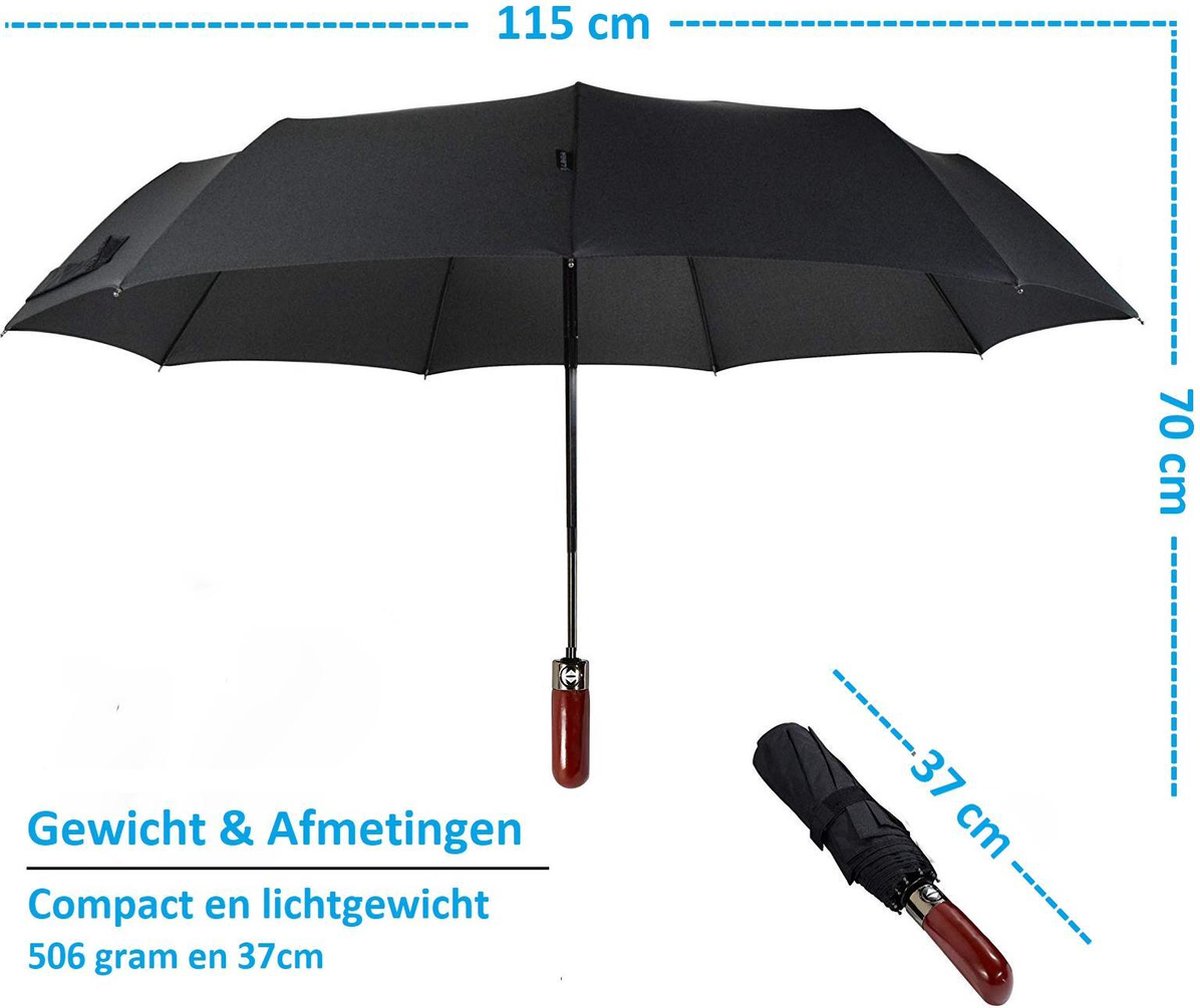Beefree Stormparaplu Ø 115cm - Zwart | bol.com
