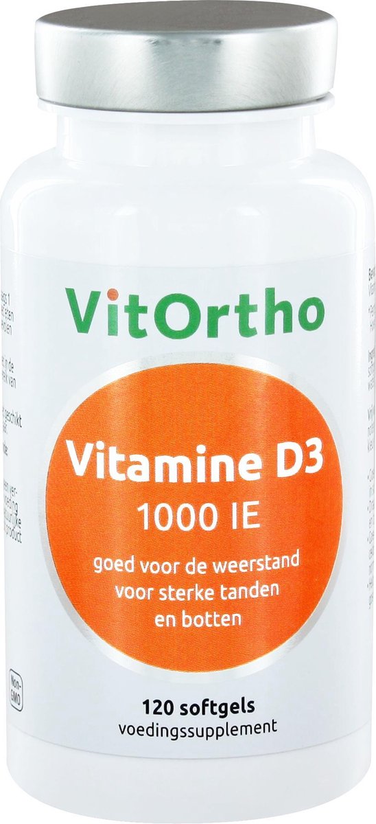 Goedkoopste VitOrtho Vitamine D3 1000IE 120 Softgels