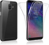 Samsung Galaxy A6 Plus (2018) Hoesje Siliconen TPU + Screenprotector Transparant voor Volledige 360 Graden Bescherming