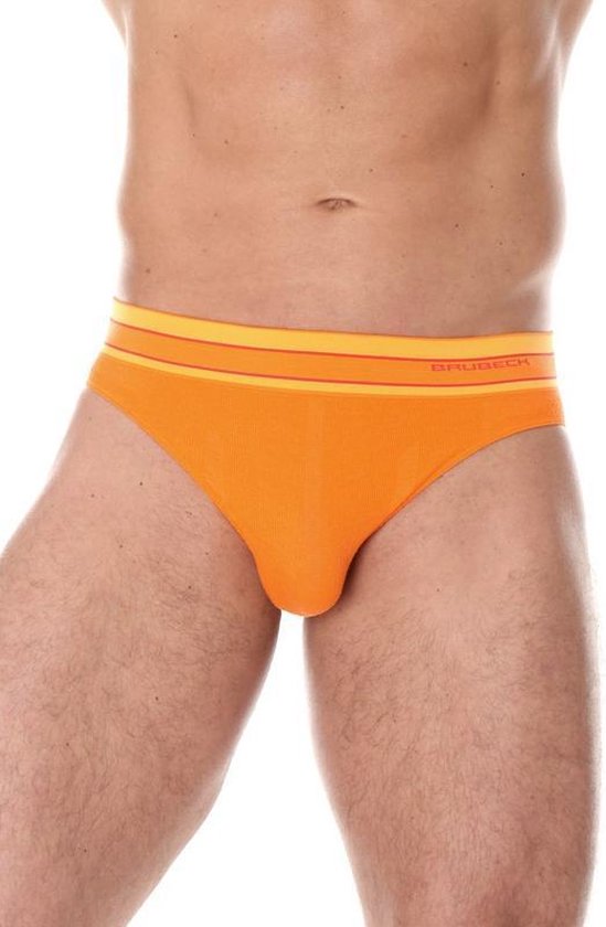 Brubeck | Active Wool - Heren Thermo Slip met Merino Wol - Seamless -Oranje-S