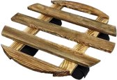 Plantenroller hout rond - Plantentrolley – Plantentrolley– Plantenonderzetter - Ø30 cm