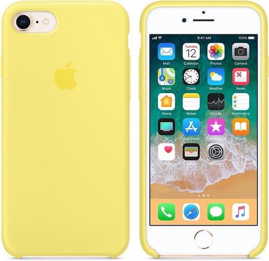 Tochi boom Mooi passagier Apple Silicone Backcover iPhone SE (2022 / 2020) / 8 / 7 hoesje - Lemonade  | bol.com