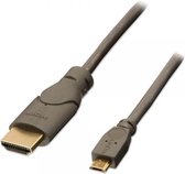 LINDY Mobiele telefoon Kabel [1x Micro-USB 2.0 B stekker - 1x HDMI-stekker] 0.50 m