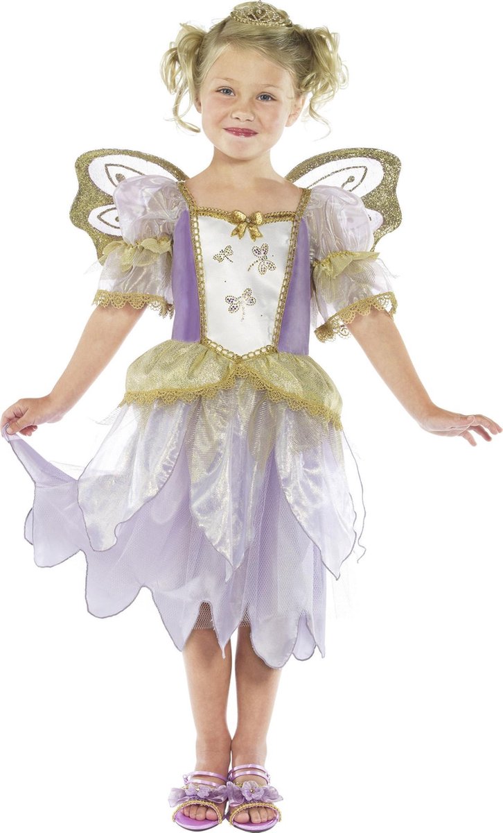 Fairy Princess kostuum - Elfje Prinses jurkje met vleugels - Verkleedkleding meisje maat 116-128