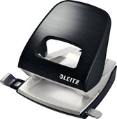 Leitz Style Metalen Kantoor Perforator - Perforeert Tot 30 Vel - Voor Mappen En Ringbanden - Satijn Zwart - Ideaal Voor Thuiskantoor/Thuiswerkplek