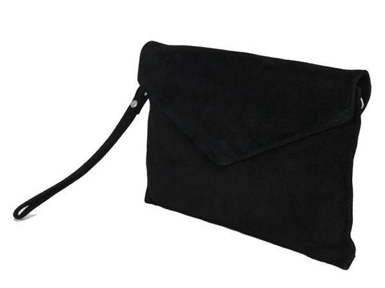 loterij motor conjunctie Clutch suede zwart | bol.com