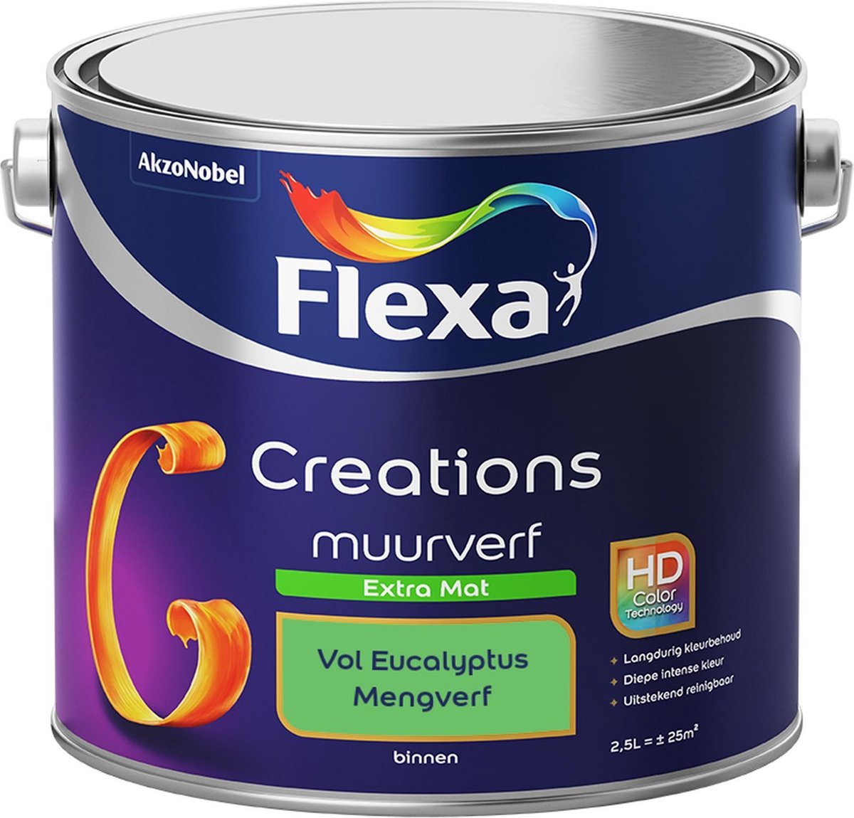 Flexa Creations Muurverf - Extra Mat - Mengkleuren Collectie - Vol Eucalyptus - 2,5 liter