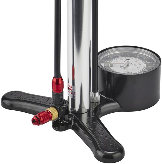 Lezyne Alloy Floor Drive Vloerpomp - Vloerpomp - Extra lang - 15 bar maximale druk - Manometer - 8,9cm - Stevige slang - Staande pomp - Zilver — afbeelding 4