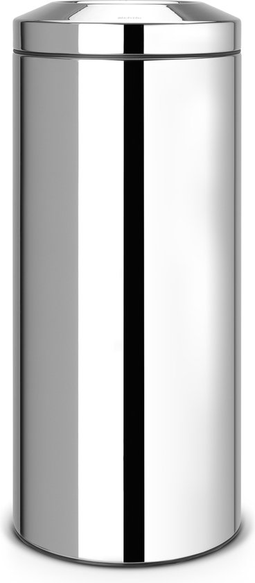 Brabantia Prullenbak met vlamdover - 30 liter - Brilliant Steel