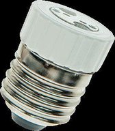 Powice 2 stuks lampfitting E27, gloeilamp-stopcontactadapter, fitting om vast te schroeven voor veranda, garage, camera, terras, 2-polig, wit