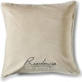 Rivièra Maison - Residenza Velvet Pillow Cover 50x50 - Sierkussen - Wit - Polyester
